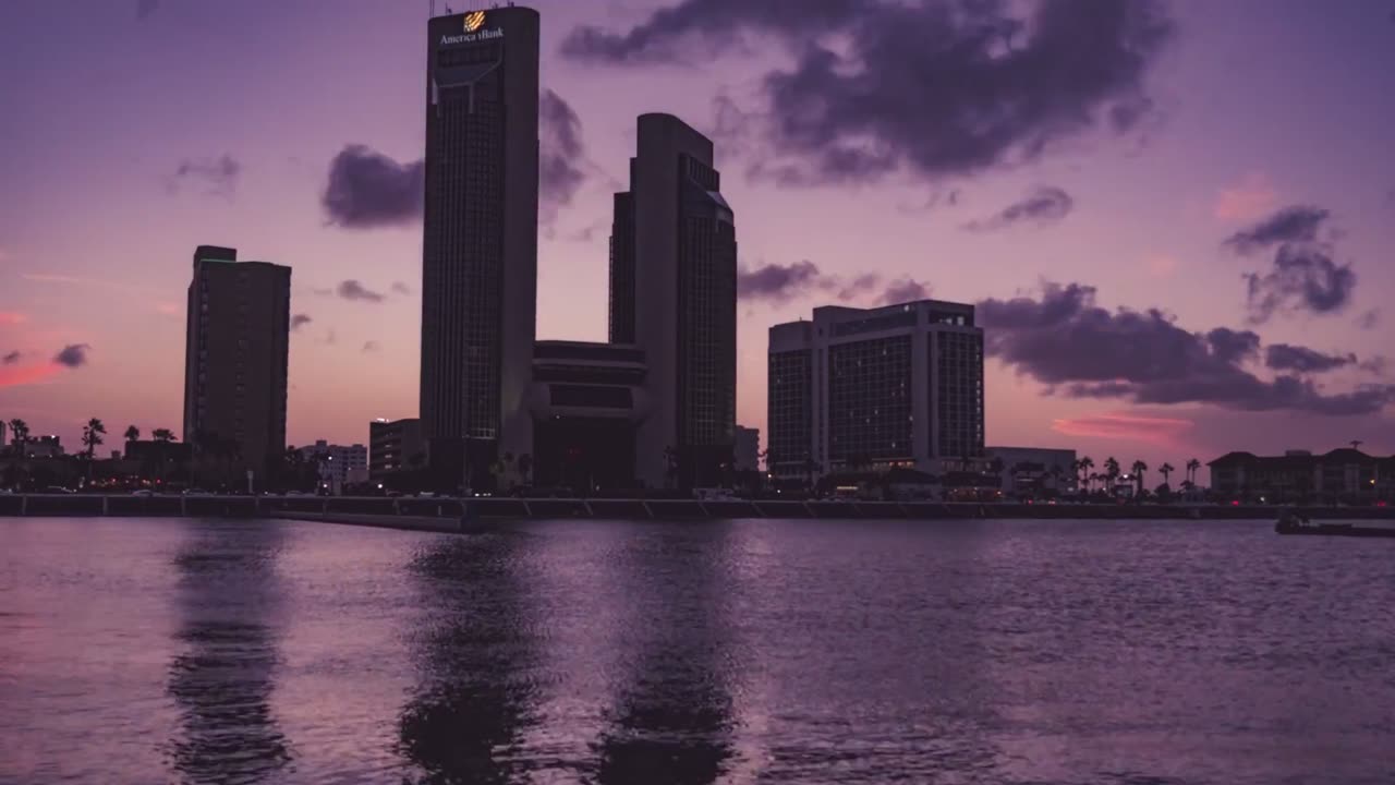 Dusk over the bayfront